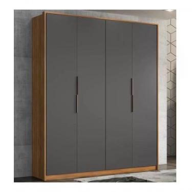Imagem de Guarda Roupa Casal 4 Portas Atore Amendola Grafito - DEMARTÊZ MOBÍLIA