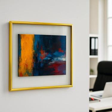 Imagem de Quadro Moldura de alumínio entre vidros A4 - Art quadros, ouro