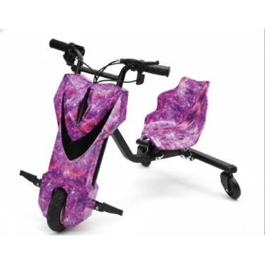 Imagem de Triciclo Drift Elétrico Cor Roxo Estrelar 36V 250W com Bluetooth e Kit