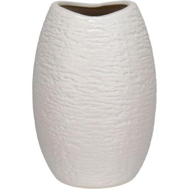 Imagem de VASO DECORATIVO ENFEITE CASA HOME&CO CERÂMICA 19x12x12cm BRANCO
