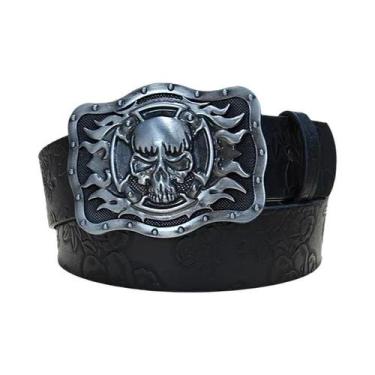Imagem de Cinto De Couro Punk plus Size Com Caveira, Estilo Harajuku Gótico Y2K,