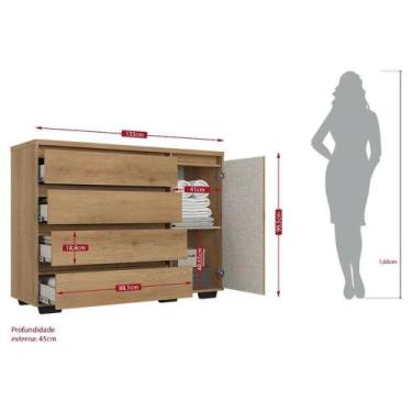 Imagem de Guarda Roupa Casal Milan 6 Portas Capuccino Off White Com Cômoda Com P