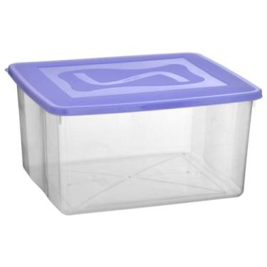 Imagem de Kit 4 Caixas Organizadoras Topa Tudo 31 Litros com Tampa  Transparente