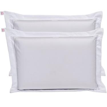 Imagem de Fronha Hipercal 400 Fios Aba Debrum 4 Lados Estampada Toque Percal Hipoalergênica Premium Par De Fronhas