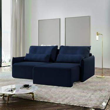 Imagem de Sofá Pequim Retrátil E Reclinável Caixa Zero 180m - Azul