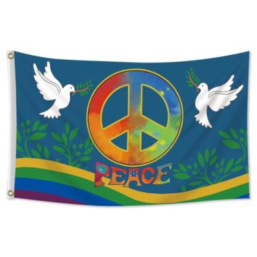 Imagem de Tapeçaria Peace Flag Art Anime Wall Pendure 90x150cm poliéster - yiwei