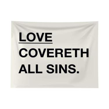 Imagem de Tapeçaria de parede Love Covereth All Sins 100x75cm, microtecido - yiw