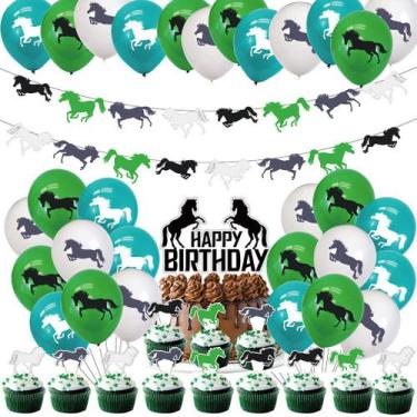 Imagem de Kit de balão de festa com tema de cowboy com 46 balões de látex e bann