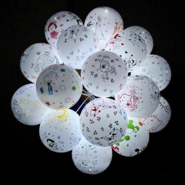 Imagem de Balões LED para festa de aniversário infantil, 100 unidades com bastão