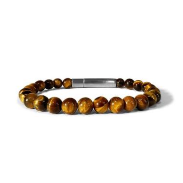 Imagem de Pulseira Masculina Olho de Tigre  Malcon, 18 cm