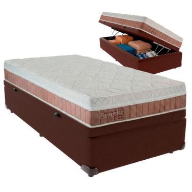 Imagem de Cama Box Baú Solteiro e Colchão Benefit Molas Ensacadas Colchobel Marr