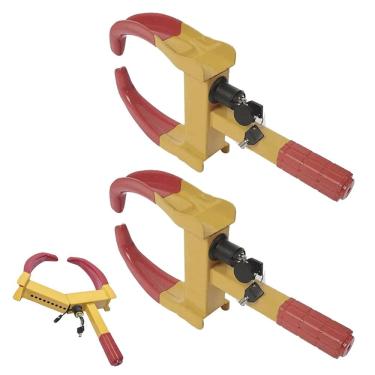 Imagem de Trava de Pneu Universal Kit 2 Uni Bloqueador De Roda Carro Moto Antifurto Roubo Seguranca Reboque Veiculo Auto