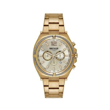 Imagem de Relógio Seculus Masculino Dourado Cronografo 44252gpsvda2-Masculino