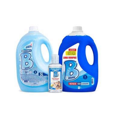 Imagem de Combo Sabão Líquido 5L Amaciante 5L Barbarex Brinde limpador perfumado