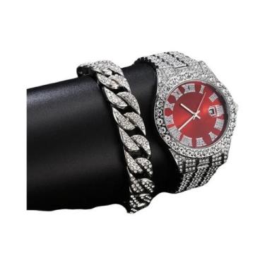 Imagem de Relógio De Luxo Masculino Com Diamantes Iced Out, À Prova d'Água, Esti