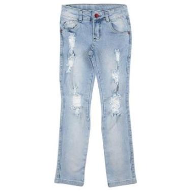 Imagem de Calça Juvenil Look Jeans Puídos Jeans - 10 - UNICA-Feminino