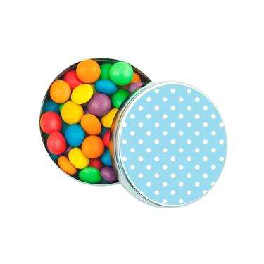 Imagem de Latinha Lembrancinha Personalizada Poá Azul Bebê