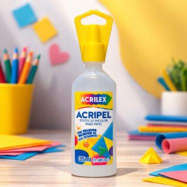 Imagem de Acripel Efeito Relevo 3D Incolor 35ml Acrilex para Papel, 1 Unidade