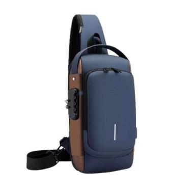 Imagem de Pochete Masculina Bag Transversal Shoulder Bolsa Unissex Com Cadeado à