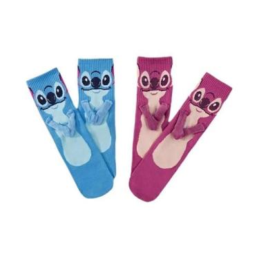 Imagem de Meias De Tubo Disney Stitch Para Meninas, Presente De Natal De Desenho