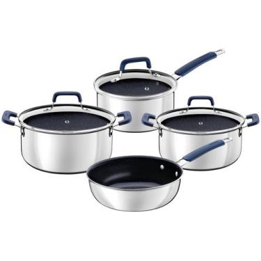 Imagem de Jogo de Panelas Tramontina Romagna Aço Inox Alumínio Cerâmico Black St