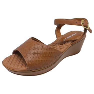 Imagem de Sandalia Feminina Anabela Salto Baixo Conforto Piccadilly