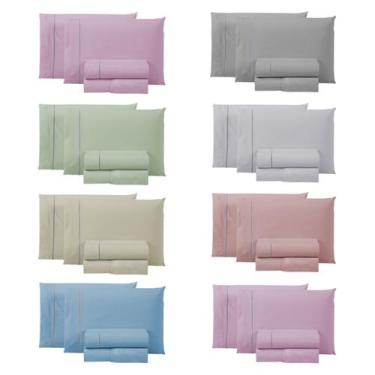 Imagem de Conjunto Lençol Solteiro 3 peças 200 Fios 100% Algodão Roupa de Cama B