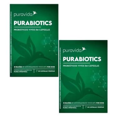 Imagem de 2x Purabiotics Probióticos Vivos Em Cáps. Pura Vida 30caps