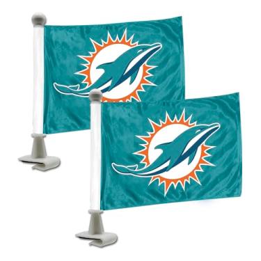 Imagem de FANMATS 61871 Miami Dolphins Ambassador Car Flags – Pacote com 2 mini bandeiras automotivas, 10 x 15 cm, perfeitas para capô ou porta-malas
