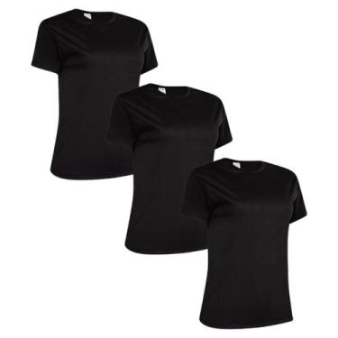 Imagem de Kit 3 Camiseta Feminina Dry Fit Academia Fitness Esportiva - LMP Confe