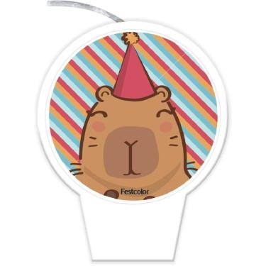 Imagem de Vela Para Aniversário Capivara Plana - Festcolor