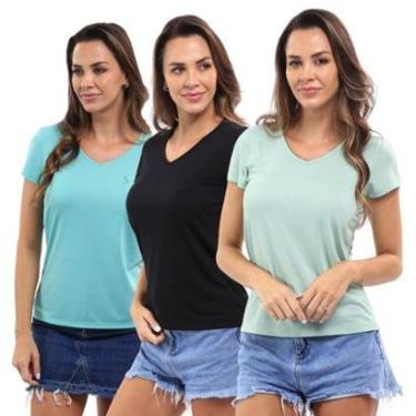 Imagem de Camiseta Feminina Gola V Viscolycra Conforto Dia A Dia-Feminino