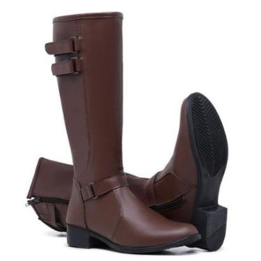 Imagem de Bota Feminina Cano Longo Montaria Salto Baixo De Ziper 11051-Feminino