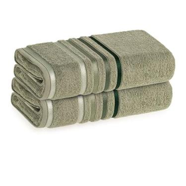 Imagem de Kit Jogo De Toalhas Karsten 2 Peças Rosto Lumina Fio Penteado Cor:Verd