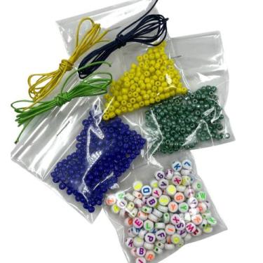 Imagem de Kit Miçanga 6/0 Copa do Mundo Brasil 1100pçs Bijuteria Pulseira - Maca