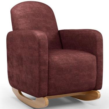 Imagem de Poltrona de Amamentação com Balanço Orgânica Saori W01 Linho Bordô - L