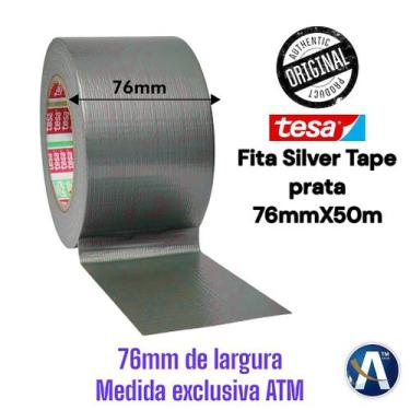 Imagem de Fita Silver Tape Prata 76mm x 50m Profissional Importada Tesa - tesa