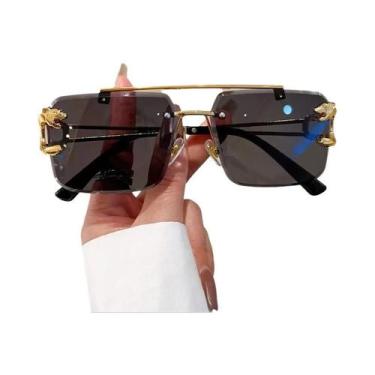 Imagem de Óculos De Sol Vintage Unissex Oversized Sem Armação Com Gradiente UV40