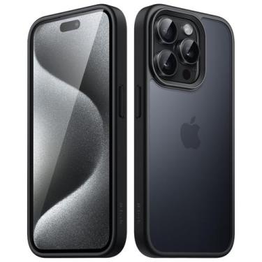 Imagem de Capa de telefone JeTech Matte para iPhone 15 Pro Max 6,7" preta