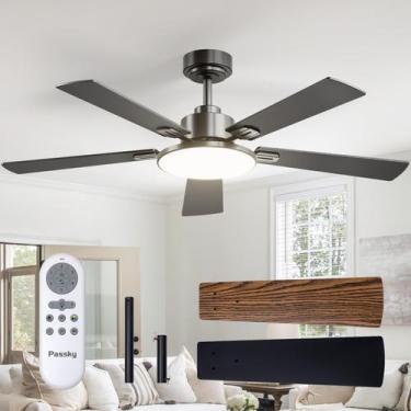 Imagem de Ventilador de Teto Passky 52" com Luz Regulável Controle Remoto Preto