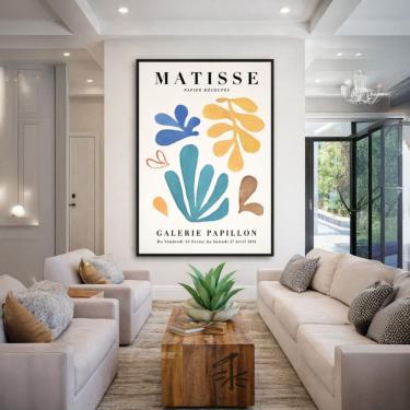 Imagem de Quadro Canvas Henri Matisse Papillon 60x40cm Mold Branca