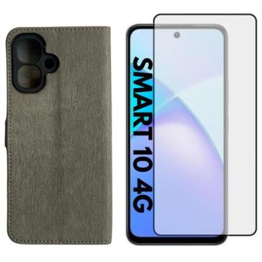 Imagem de Capa Carteira + Pel. Vidro 3D Compativel Infinix Smart 10 4g - DB, Cin