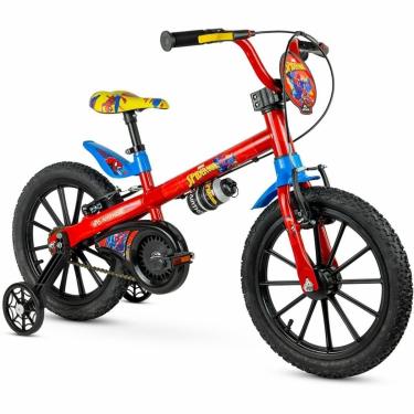 Imagem de bicicleta aro 16 spider men nathor 02 5 anos com rodinha-Unissex