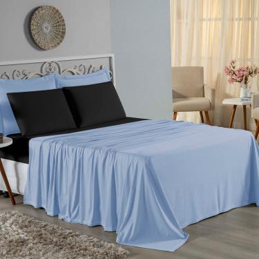 Imagem de Jogo De Cama Casal Nobre 4 Peças Lençol Com Elástico De 30cm De Altura Malha 100% Algod...