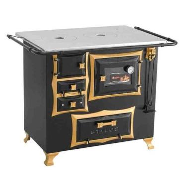 Imagem de Fogão Stylos Gabinete Nº 2 Preto e Dourado SD Fundição Global, Preto e