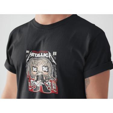 Imagem de Camiseta Poster Pop Style Inspiração METÁLICA Estampa DTF 100% Algodão