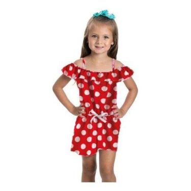 Imagem de Macaquinho Infantil Menina Ciganinha Bolinha Vermelho Festa - anjo da 