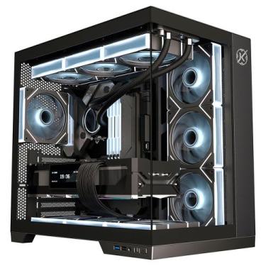 Imagem de Gabinete gamer mid tower sem fan sem fonte kalkan asgard preto klk0004