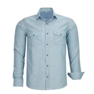 Imagem de Camisa Social Amil Masculina Dois Bolsos Manga Longa Comfort 1852 - AM