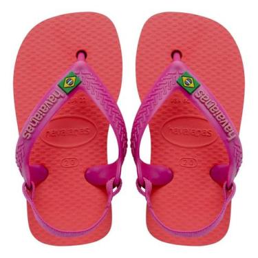 Imagem de Chinelo Havaianas Infantil Meninas Brasil Logo Elástico Cor:RosaTamanh